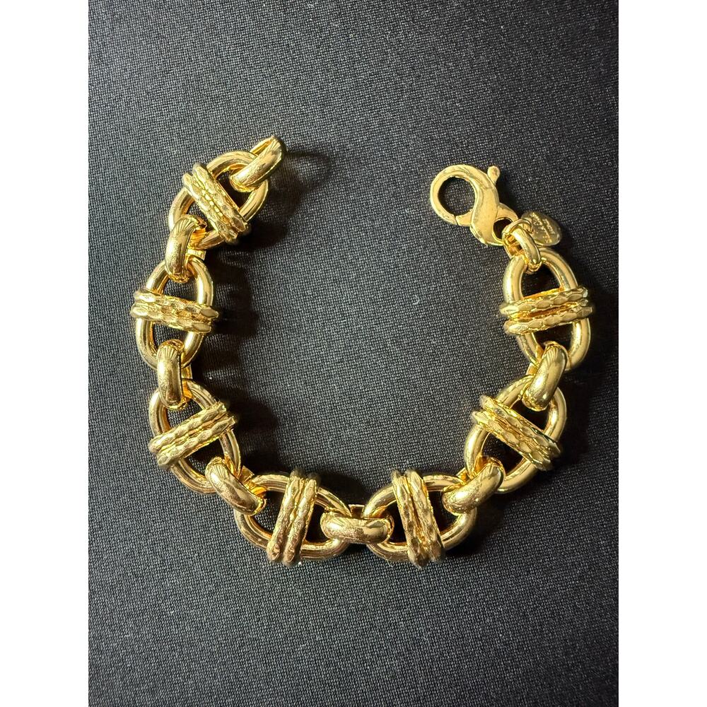 Vintage 18K Gold plate Double Chain link Bracelet